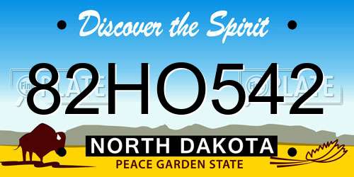 82HO542 North Dakota License Plate