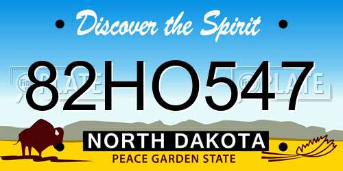 82HO547 North Dakota License Plate