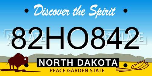 82HO842 North Dakota License Plate