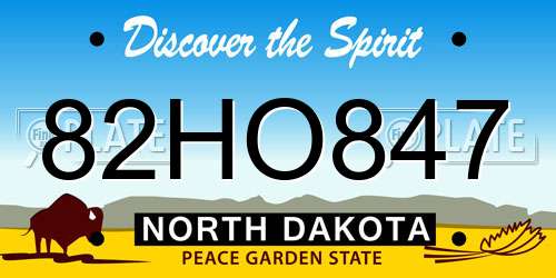 82HO847 North Dakota License Plate