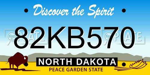 82KB570 North Dakota License Plate