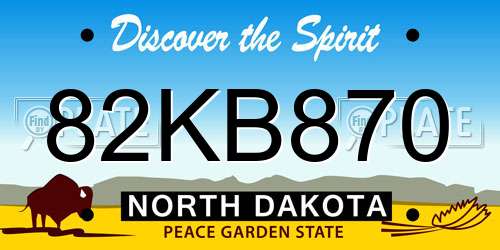 82KB870 North Dakota License Plate