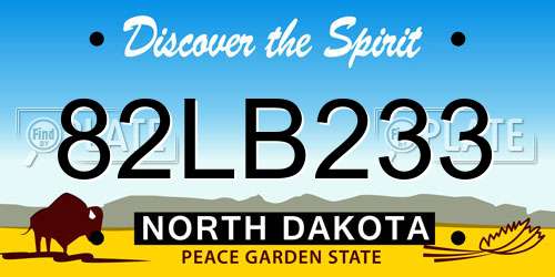 82LB233 North Dakota License Plate