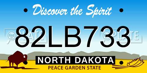 82LB733 North Dakota License Plate