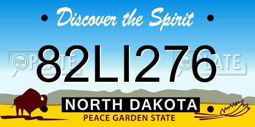 82LI276 North Dakota License Plate