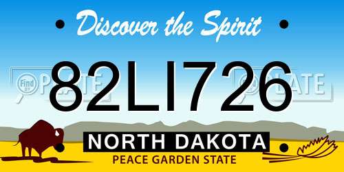 82LI726 North Dakota License Plate