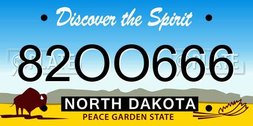 82OO666 North Dakota License Plate