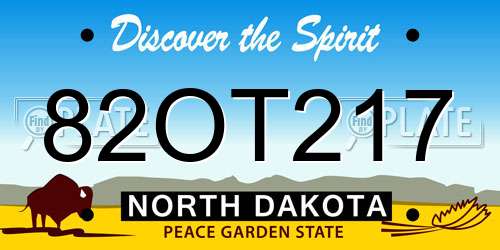 82OT217 North Dakota License Plate