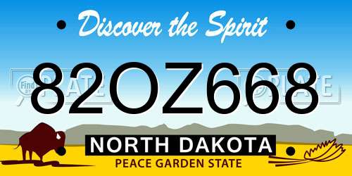 82OZ668 North Dakota License Plate