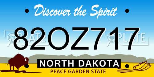 82OZ717 North Dakota License Plate