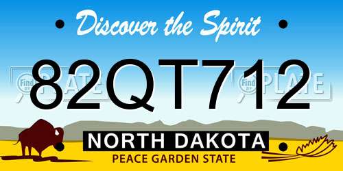 82QT712 North Dakota License Plate