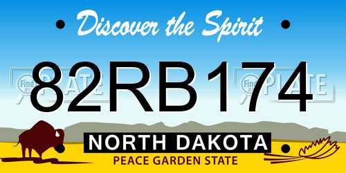 82RB174 North Dakota License Plate
