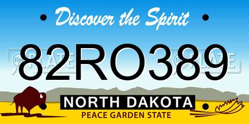 82RO389 North Dakota License Plate