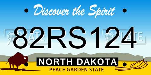 82RS124 North Dakota License Plate