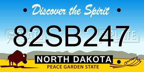 82SB247 North Dakota License Plate