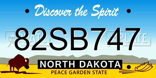 82SB747 North Dakota License Plate