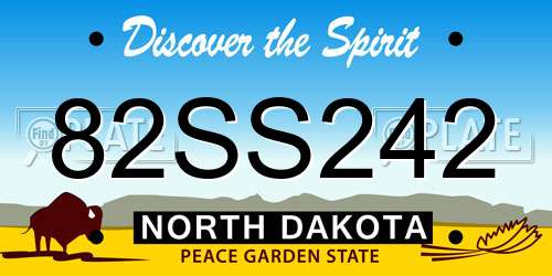 82SS242 North Dakota License Plate