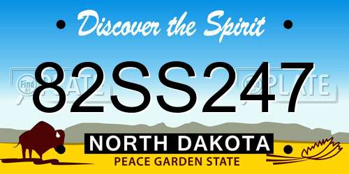 82SS247 North Dakota License Plate