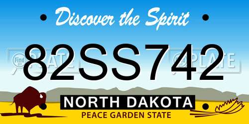 82SS742 North Dakota License Plate