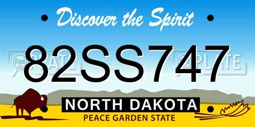 82SS747 North Dakota License Plate