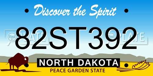 82ST392 North Dakota License Plate
