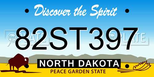 82ST397 North Dakota License Plate