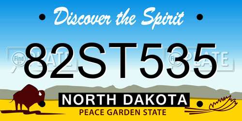 82ST535 North Dakota License Plate