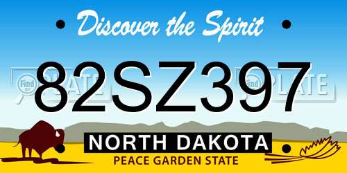 82SZ397 North Dakota License Plate