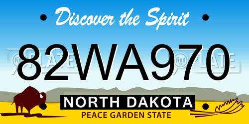 82WA970 North Dakota License Plate