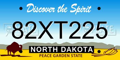 82XT225 North Dakota License Plate