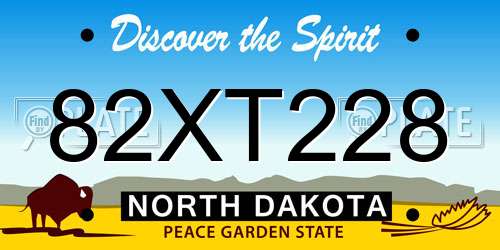 82XT228 North Dakota License Plate