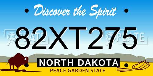 82XT275 North Dakota License Plate
