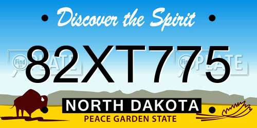 82XT775 North Dakota License Plate
