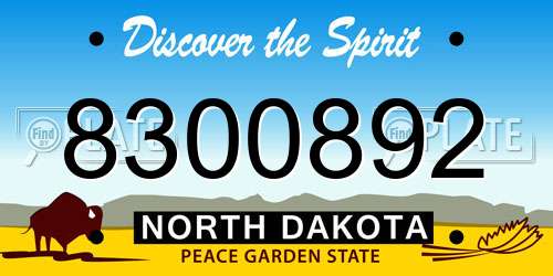 8300892 North Dakota License Plate