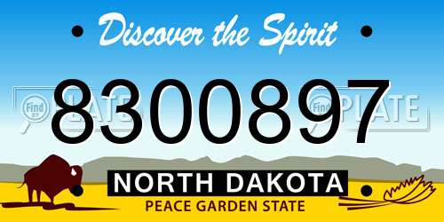 8300897 North Dakota License Plate