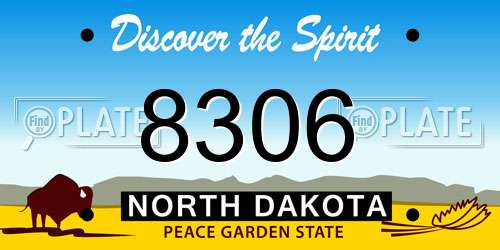 8306 North Dakota License Plate