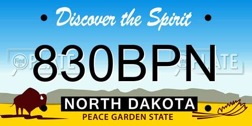 830BPN North Dakota License Plate