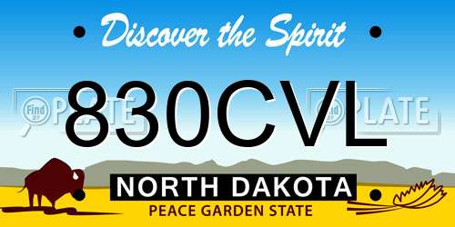 830CVL North Dakota License Plate
