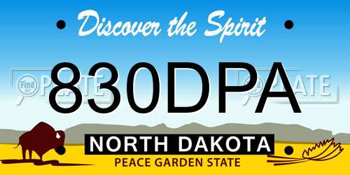 830DPA North Dakota License Plate