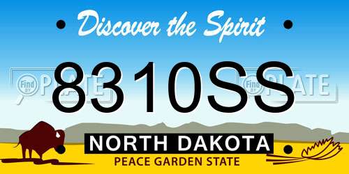 8310SS North Dakota License Plate