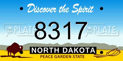 8317 North Dakota License Plate