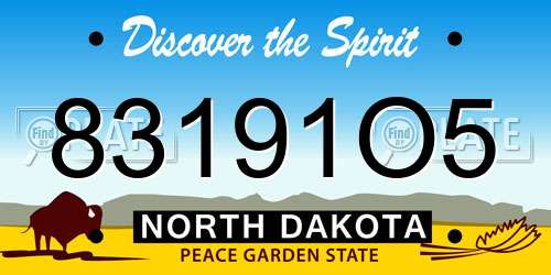 83191O5 North Dakota License Plate