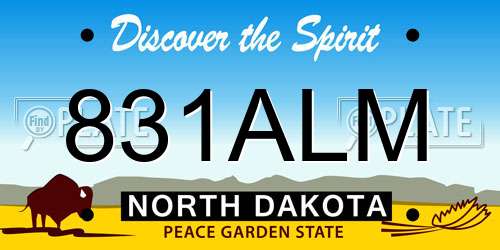 831ALM North Dakota License Plate