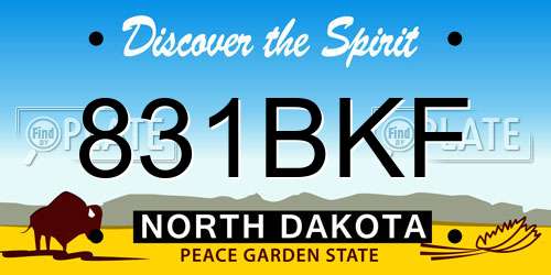 831BKF North Dakota License Plate