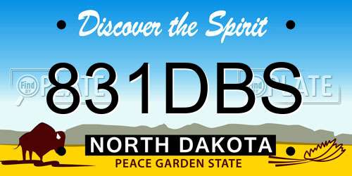 831DBS North Dakota License Plate