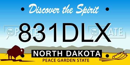 831DLX North Dakota License Plate