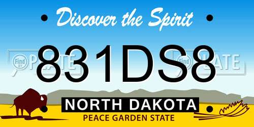 831DS8 North Dakota License Plate