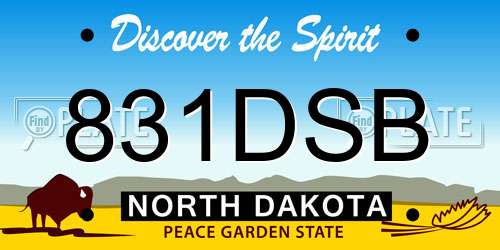 831DSB North Dakota License Plate