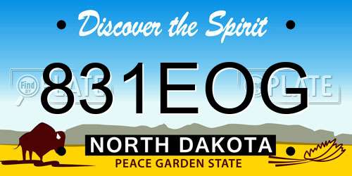 831EOG North Dakota License Plate