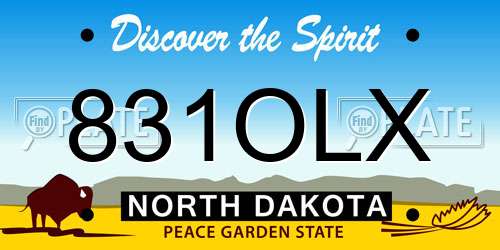 831OLX North Dakota License Plate